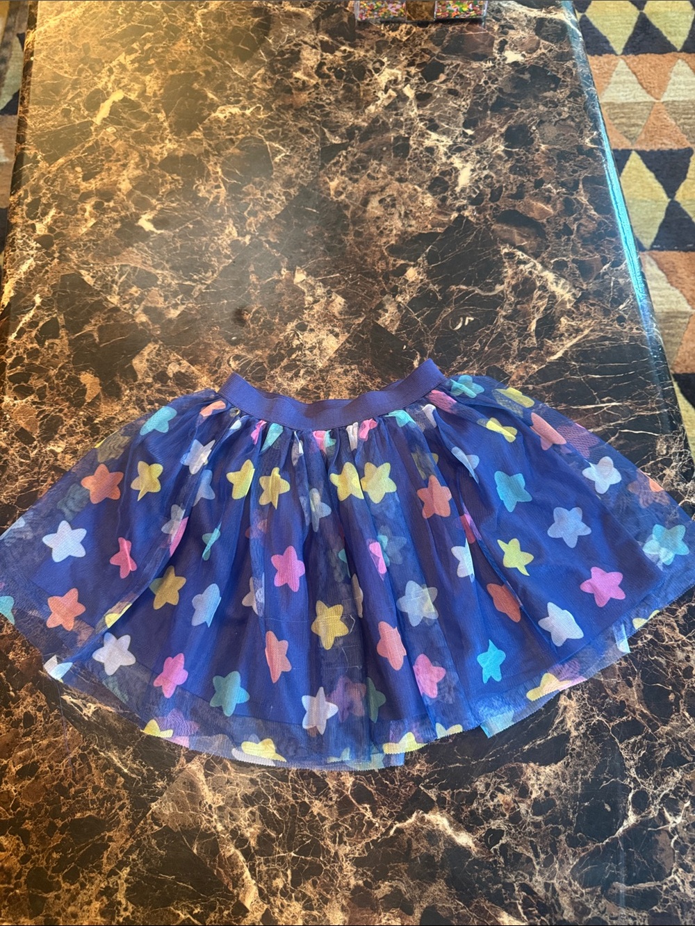 Bluey Navy Blue Girls' Elastic Waist Lined Star Skirt - Size 5T